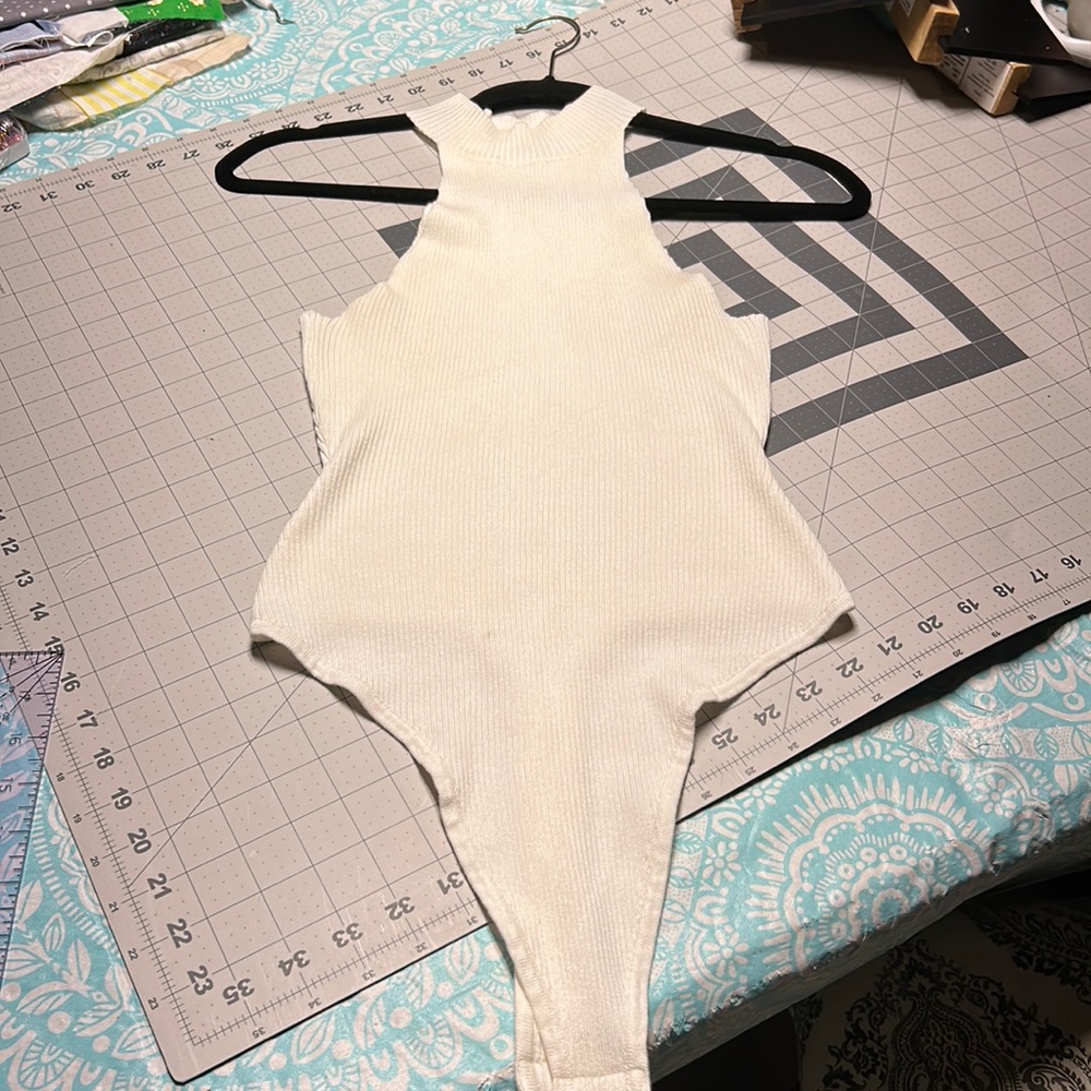 Misguided Petite size 8 high neck thong bodysuit.